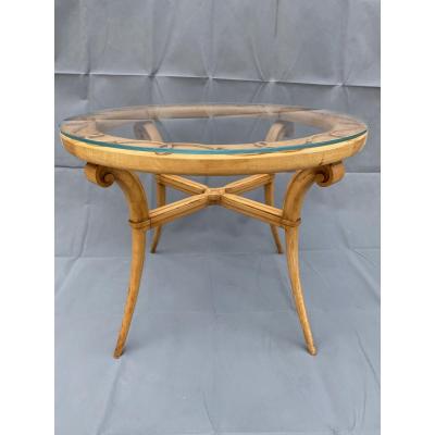 Pedestal / Coffee Table 1950 In Cherry In The Taste Of René Prou