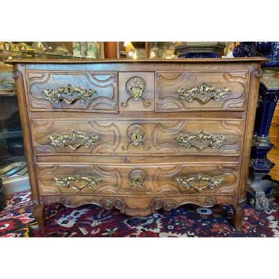 Commode Louis XIV, île De France, En Noyer, 18ème Siècle