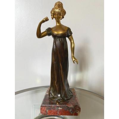 Female Subject In Bronze Art Deco 1930 Signed Louis Sosson