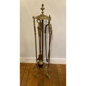 Louis XVI Style Fireplace Kit In Gilt Bronze, Napoleon III Period