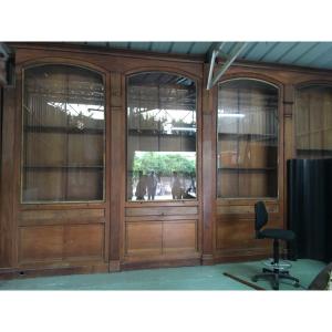 Louis XVI Mahogany Woodwork Early 1900, 4 Integrated Showcases