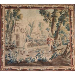 Aubusson Tapestry 18 Eme Village Scene