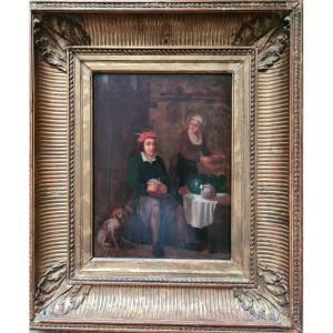 Flemish School Kitchen Interior Scene XVIII Eme