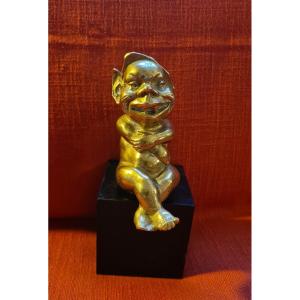 Golden Bronze Mascot. 1920's .little Jim