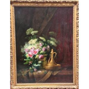 Hst By André Perrachon Bouquet Of Roses XIX Eme