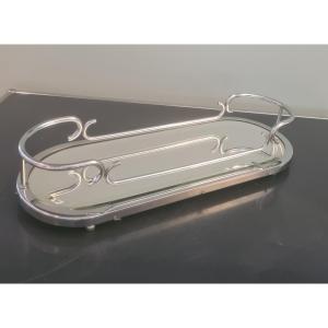 Art Deco Glass And Chrome Table Centrepiece