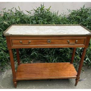 Louis XVI Console In Blond Mahogany, 18th Century