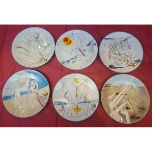 Set Of 6 Limoges Plates By Dali 