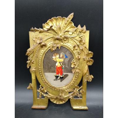 Florence Marble Table In Golden Frame