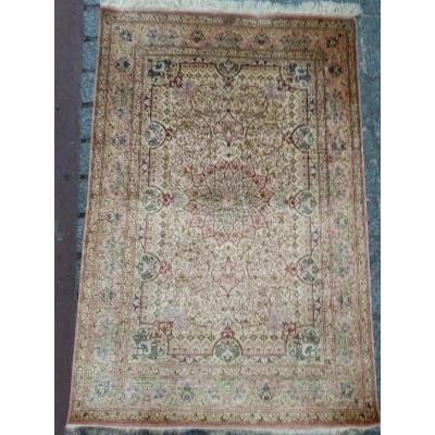 Ghoum Rug Silk Iran Pink And Ivory