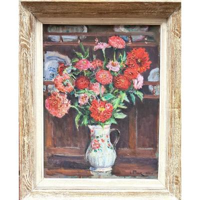Bouquet Of Flowers By L.prieur 1950