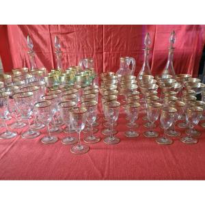 Crystal Glass Service Early 20th Century 82 Pieces