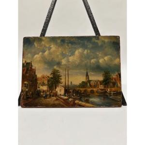 19th Century Panel Painted By Jan Antoon Verschaeren