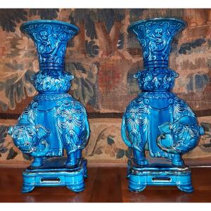 Pair Of Théodore Deck Vases