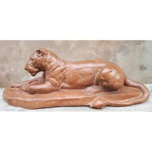 Sculpture Of A Lying Lioness, By Cocry (martel Edition)