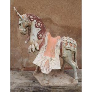 Chinese Terracotta Sculpture Representing A Horse, China, Northern Wei Dynasty