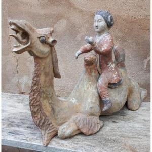 Important Chinese Terracotta Sculpture Representing A Camel, China, Tang Dynasty
