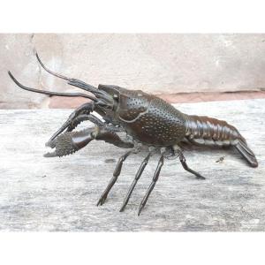Jizai Okimono Depicting A Crayfish, Japan Meiji Era