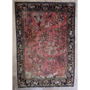 Ghoum Oriental Rug, 100% Silk, Hand-knotted, Iran Circa 1950