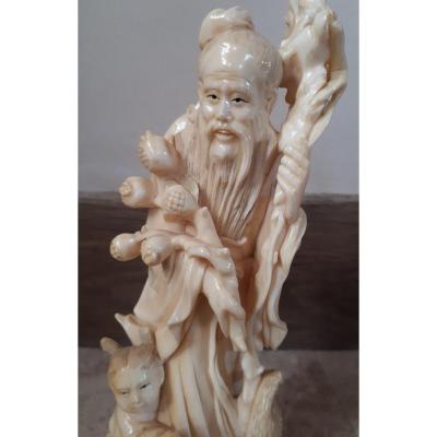 Chinese Okimono In Ivory, Late Qing Dynasty