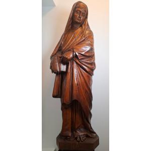 Big Sculpture Of Saint Anne - 19th Century 