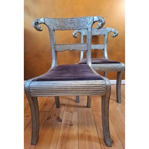 Hammered Anglo-indian Wedding Chairs