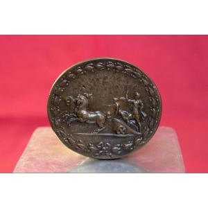 Renaissance Style Medallion - Bronze Plaquette - Roman Triumph - 19th Century 19