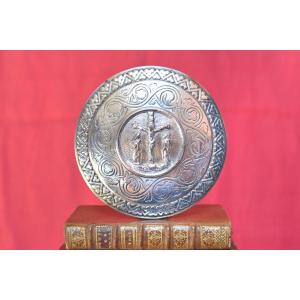Silver-plated Bronze Pax - Osculatory - 19th Century - Calvary Liturgy Religion 19
