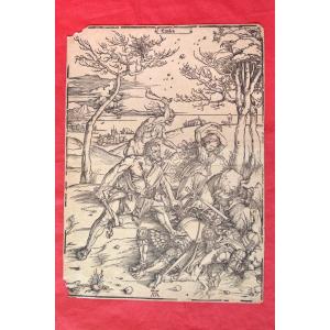 Albrecht Dürer - Hercules Conquering Cacus - Woodcut - 16th Century Haute Epoque 16