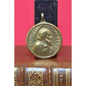 Bronze Medal - Saint Peter & Saint Paul - 17th Century Haute Epoque Religion 17