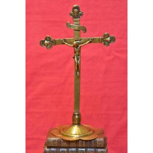 Bronze Crucifix - 17th Century - Haute Epoque - Christ Cross Religion Sculpture 17
