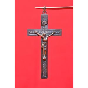 Pectoral Cross - Solid Silver - 20th Century Religion Pendant Cross Crucifix Christ