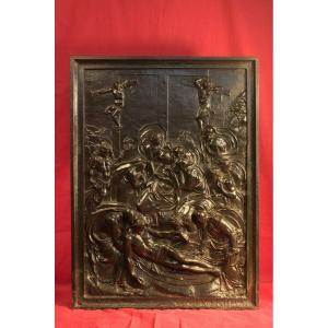 Large Cast Iron Bas-relief - Guglielmo Della Porta - The Deposition Of Christ - Renaissance - 19th Century