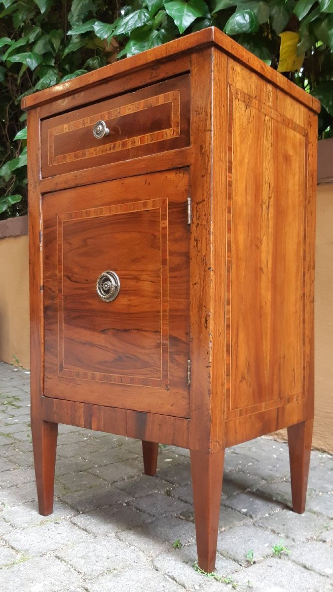Coppia comodini antichi emiliani del '700 Luigi XVI filettati-photo-2