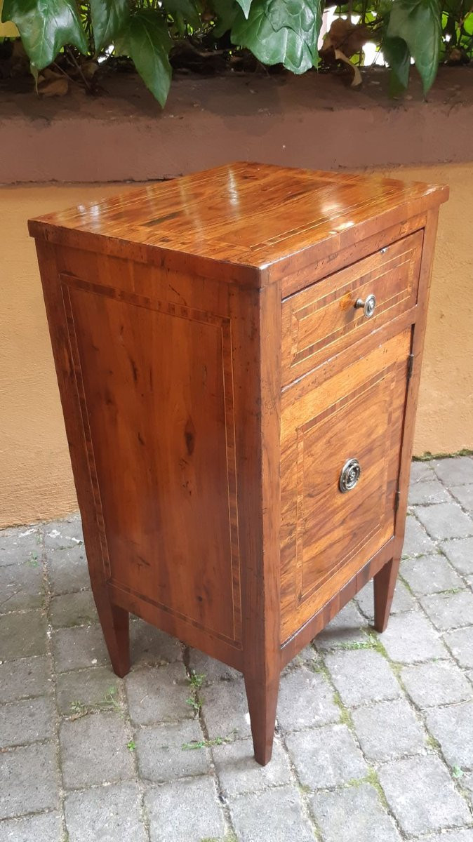Coppia comodini antichi emiliani del '700 Luigi XVI filettati-photo-4
