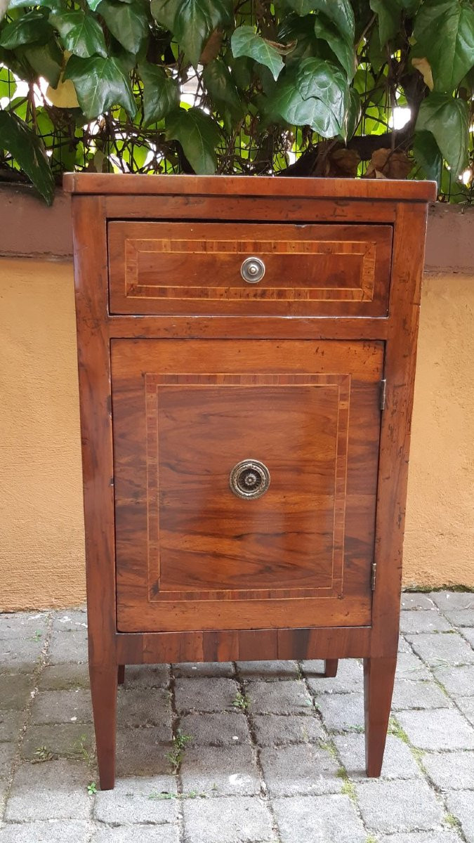 Coppia comodini antichi emiliani del '700 Luigi XVI filettati-photo-5