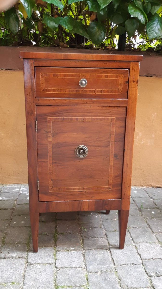 Coppia comodini antichi emiliani del '700 Luigi XVI filettati-photo-7