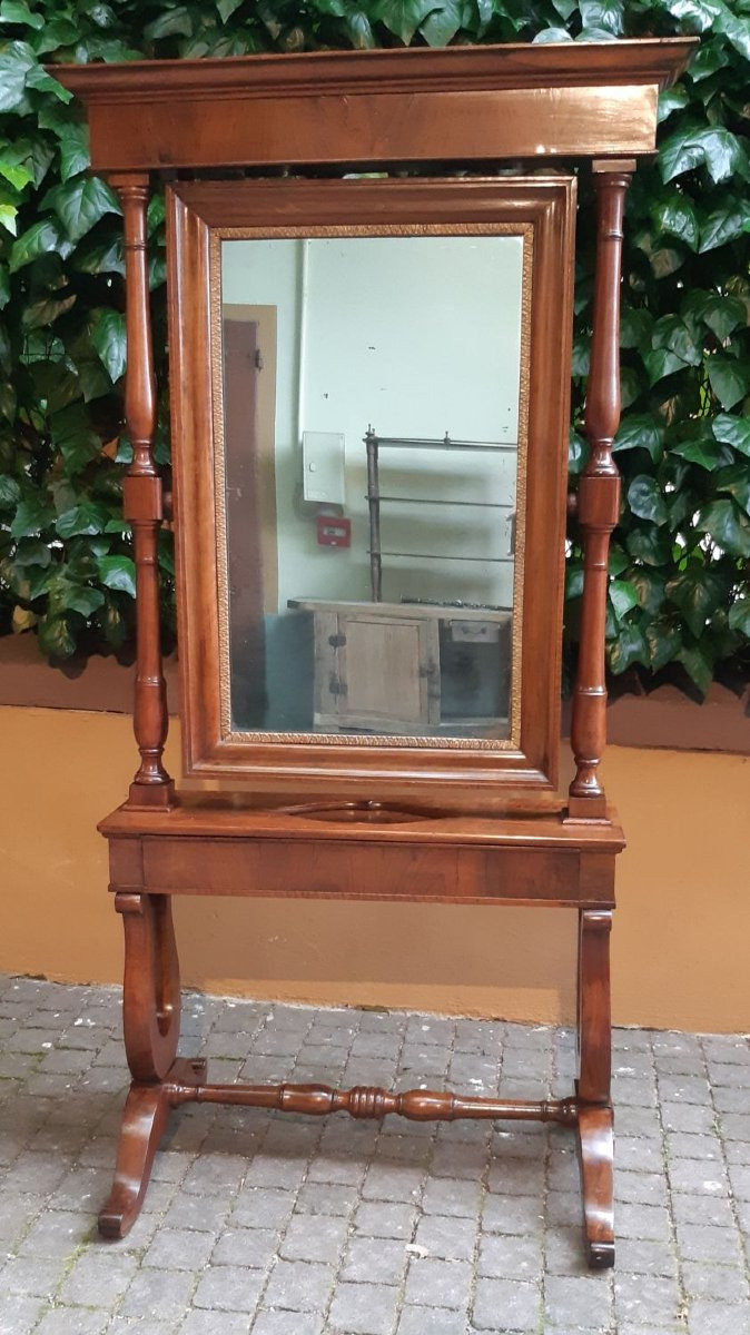 Specchiera a psiche antica dell'800 Carlo X-photo-2