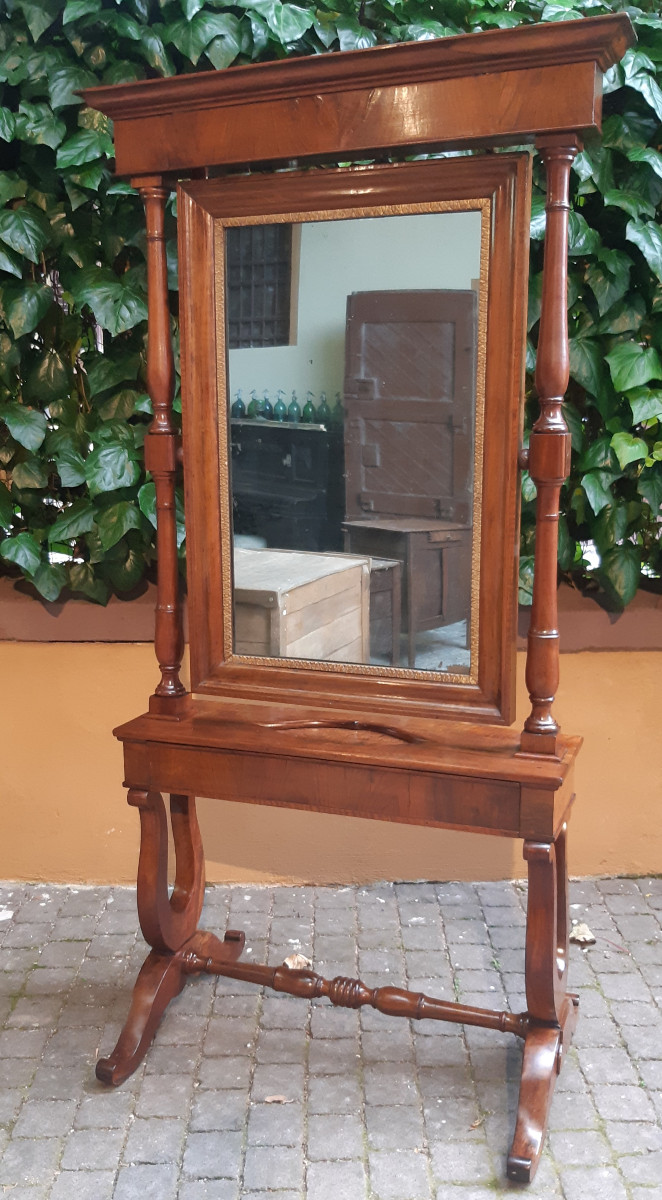 Specchiera a psiche antica dell'800 Carlo X