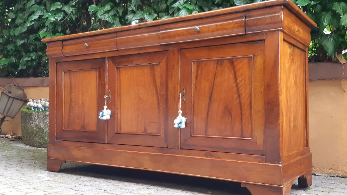 Credenza servante antica cappuccina a 3 ante Luigi Filippo-photo-2