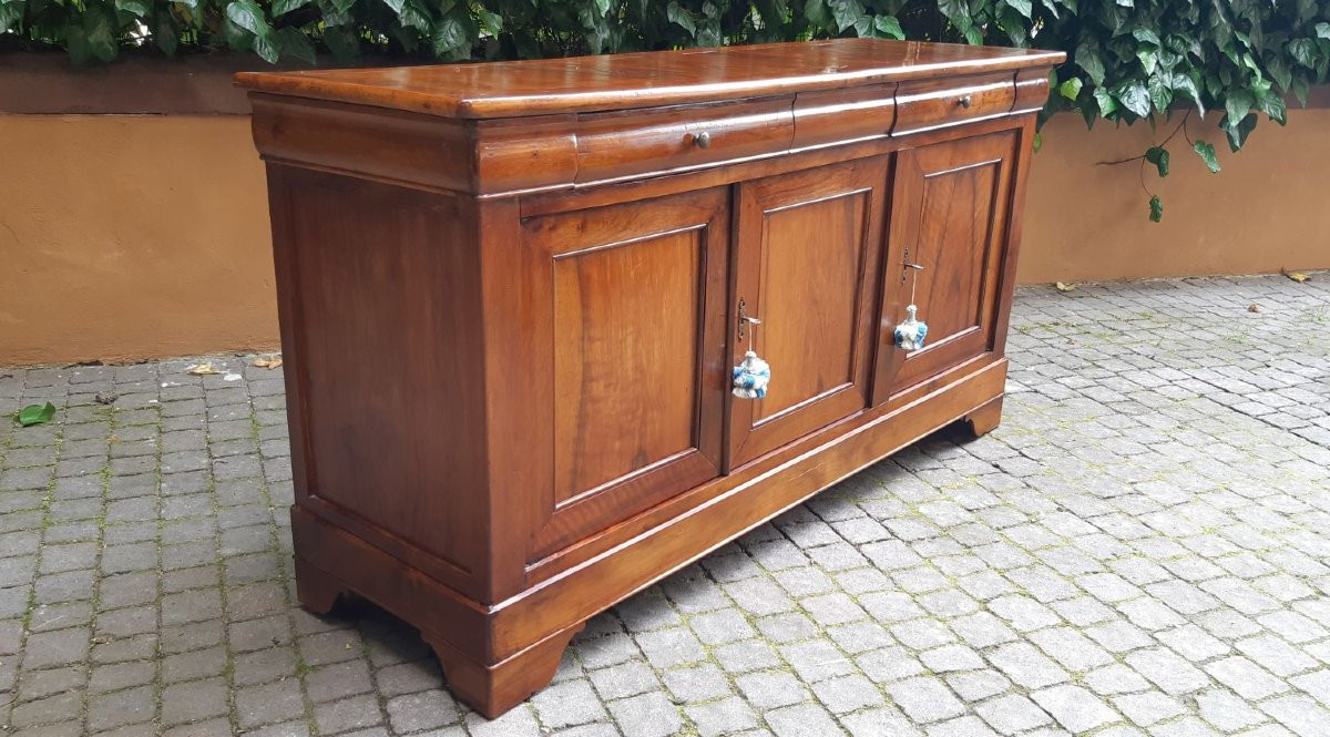 Credenza servante antica cappuccina a 3 ante Luigi Filippo-photo-3