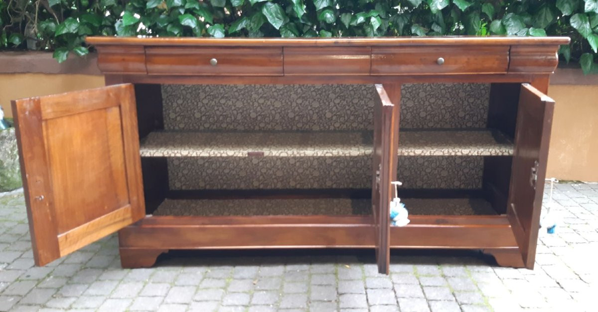 Credenza servante antica cappuccina a 3 ante Luigi Filippo-photo-4