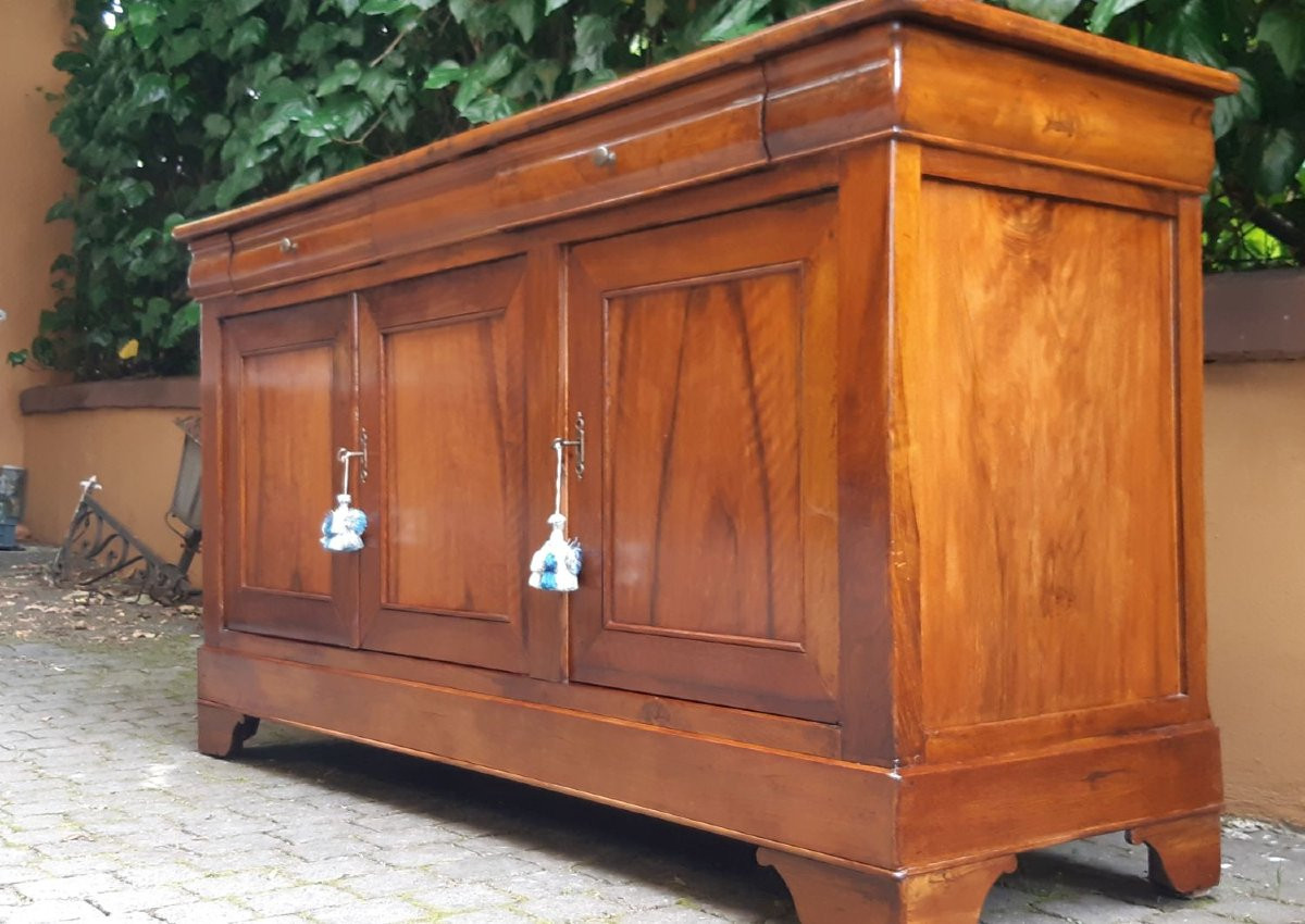 Credenza servante antica cappuccina a 3 ante Luigi Filippo-photo-2