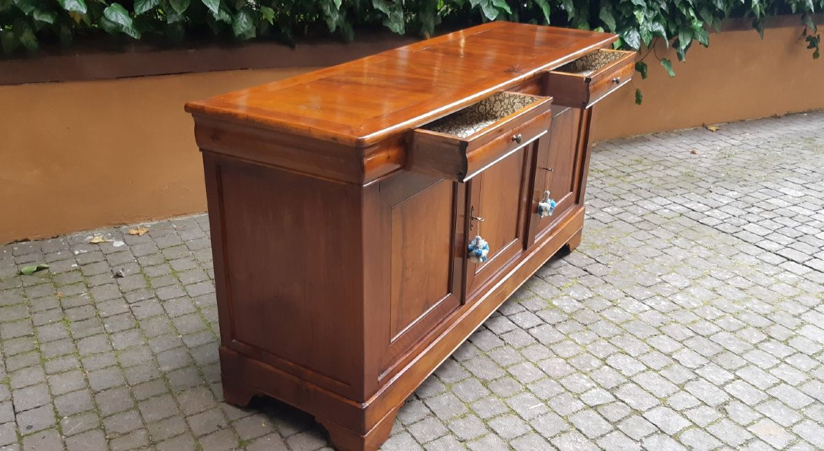 Credenza servante antica cappuccina a 3 ante Luigi Filippo-photo-4