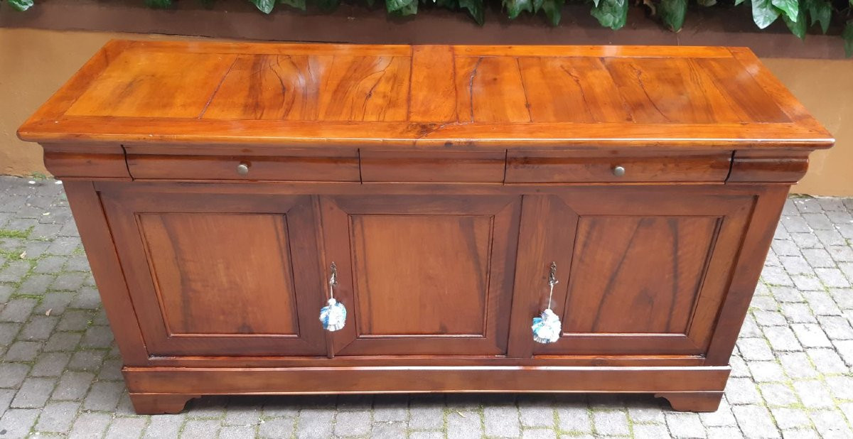 Credenza servante antica cappuccina a 3 ante Luigi Filippo-photo-5