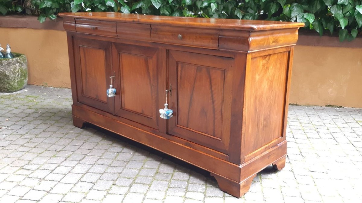 Credenza servante antica cappuccina a 3 ante Luigi Filippo-photo-8
