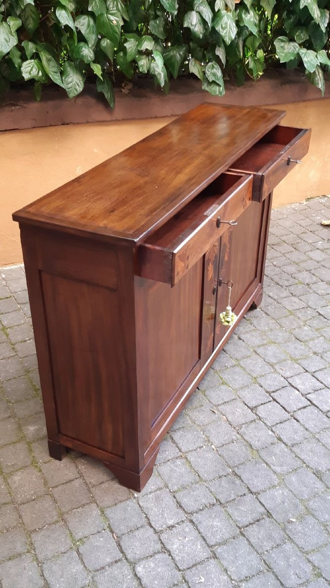 Credenza antica servante stretta con intarsi-photo-2