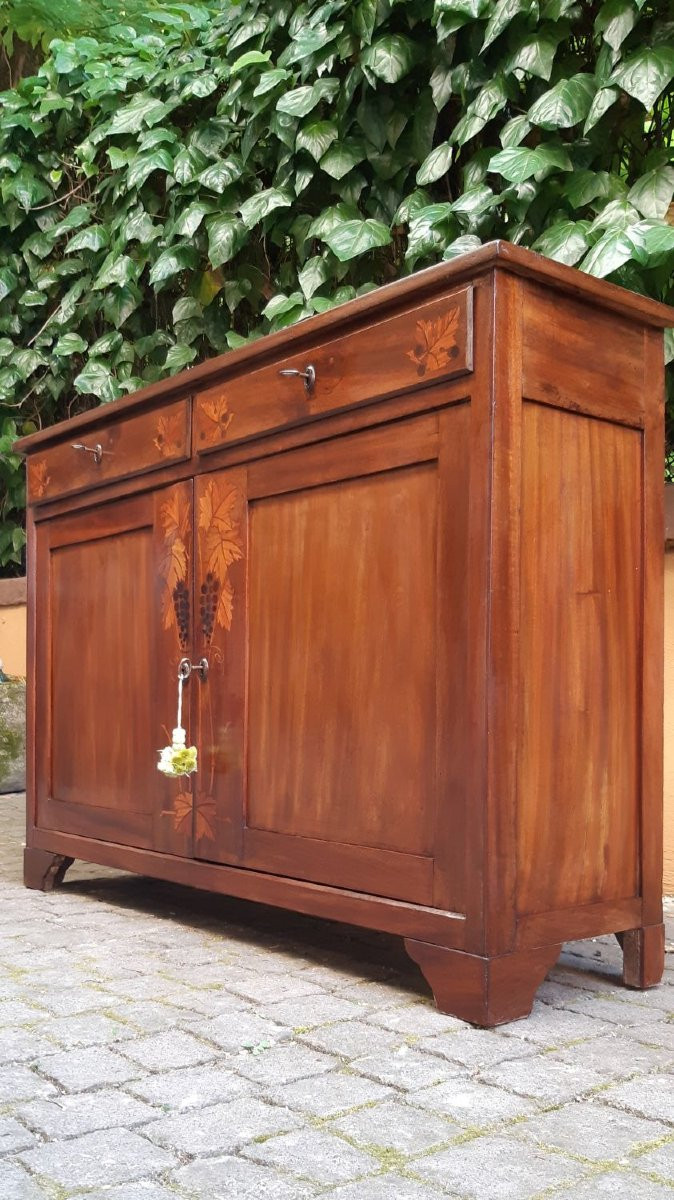 Credenza antica servante stretta con intarsi-photo-1
