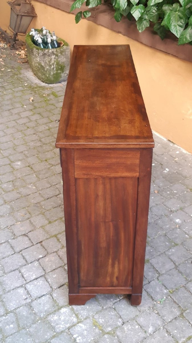 Credenza antica servante stretta con intarsi-photo-3