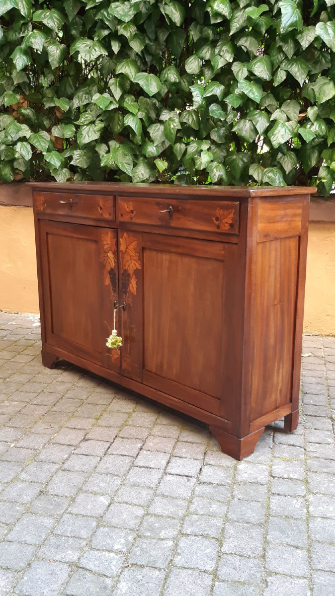 Credenza antica servante stretta con intarsi